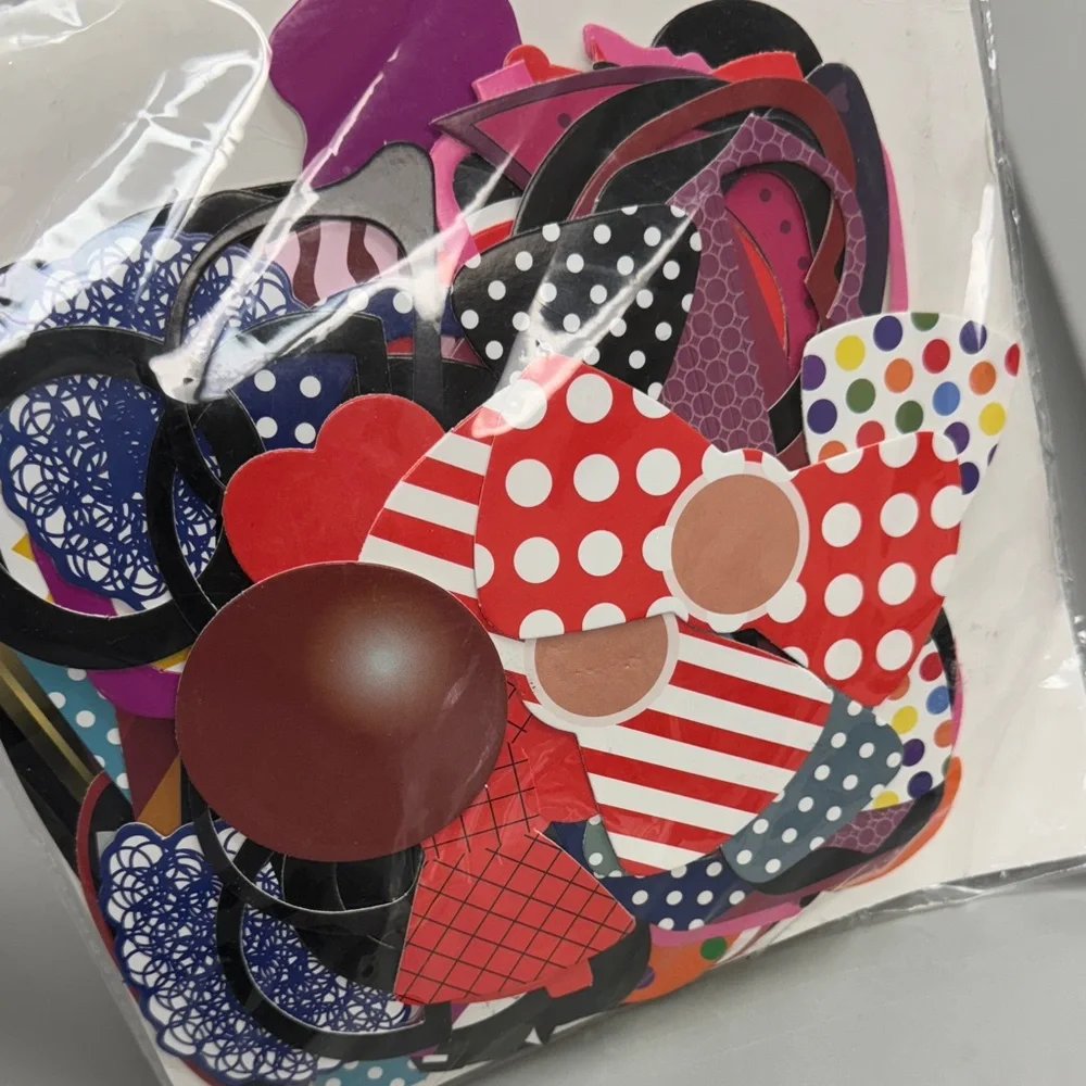 Colorful Patterned Photo Props Bundle with sticks and tape dots
